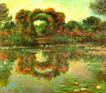 Impressionism Flowers Painting - The Flowered Arches at Giverny Claude Monet Impressionism Flowers